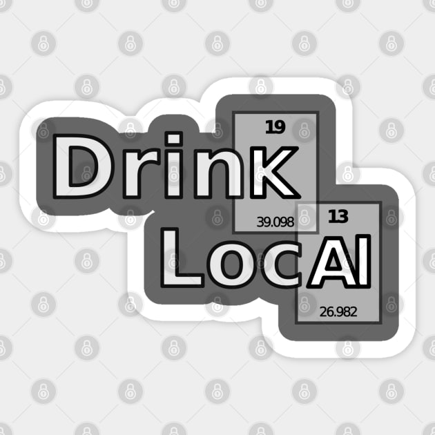 Drink Local Periodic Table Sticker by PerzellBrewing